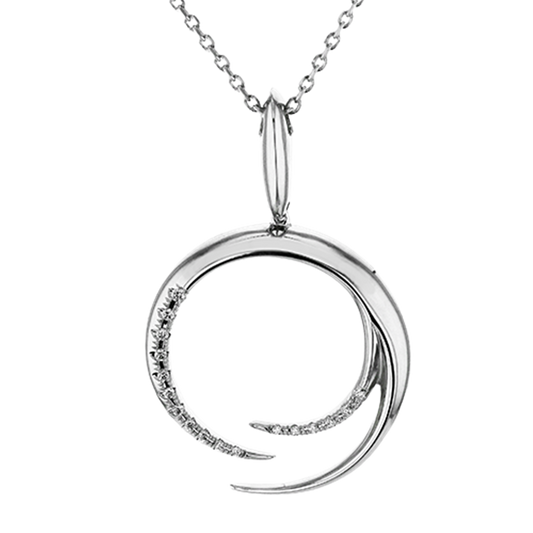 Simon G. 18Kw Diamond Freeform Open Circle Pendant