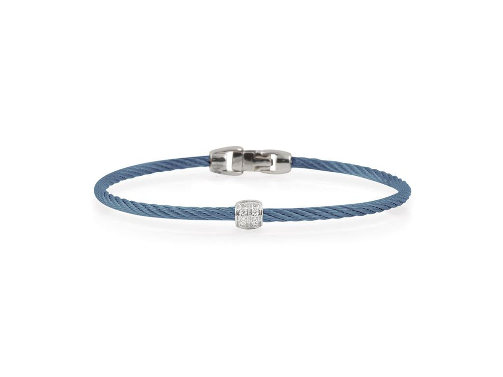 Alor Island Blue 18K White Gold and Sterling Silver Diamond Bracelet