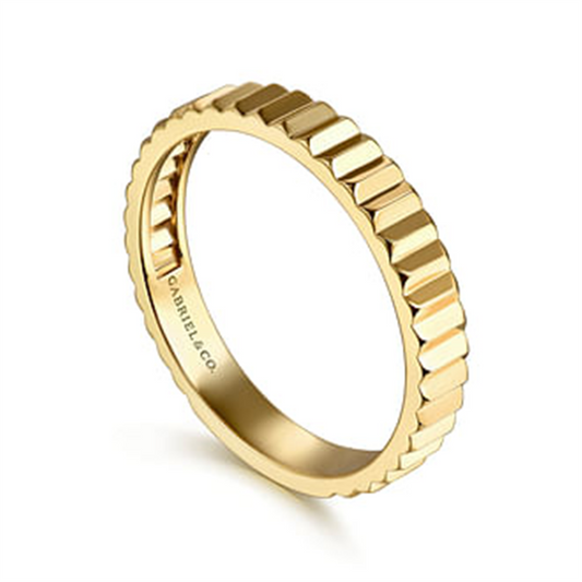Gabriel Gold Diamond Cut Stackable Ring