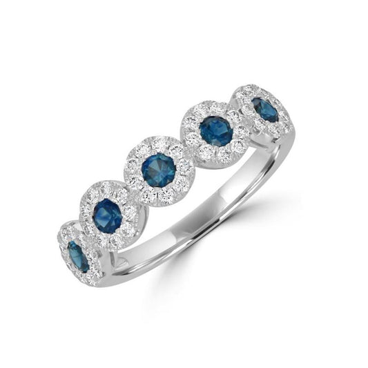 Rolland's Designs Blue Sapphire Station Ring