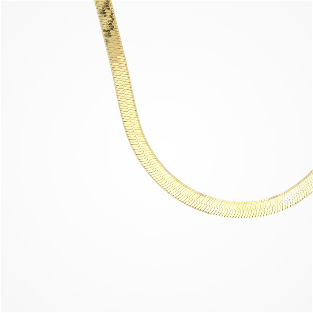Desmos Yellow Gold Herringbone Necklace