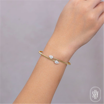 Shy Creation Diamond Pave Station Bypass Bangle