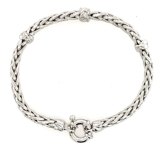 Estate Braided Diamond Station Bracelet