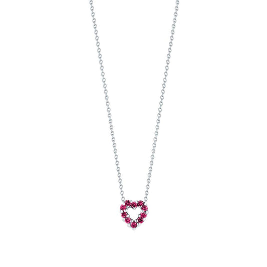 Roberto Coin Tiny Treasures Reversible Diamond & Ruby Heart Necklace