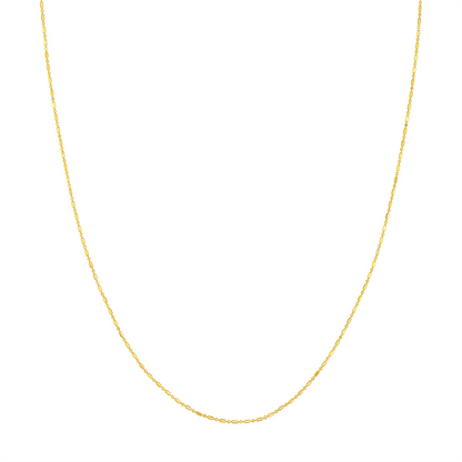 Gold 16" Diamond Cut Bead And Bar Chain