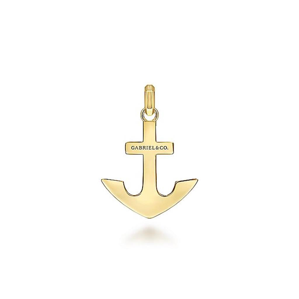 Gabriel 14K Diamond Cross Anchor Pendant