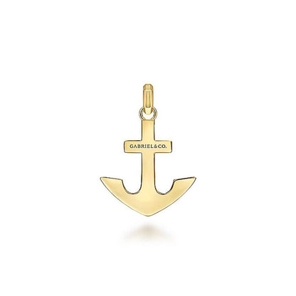 Gabriel 14K Diamond Cross Anchor Pendant