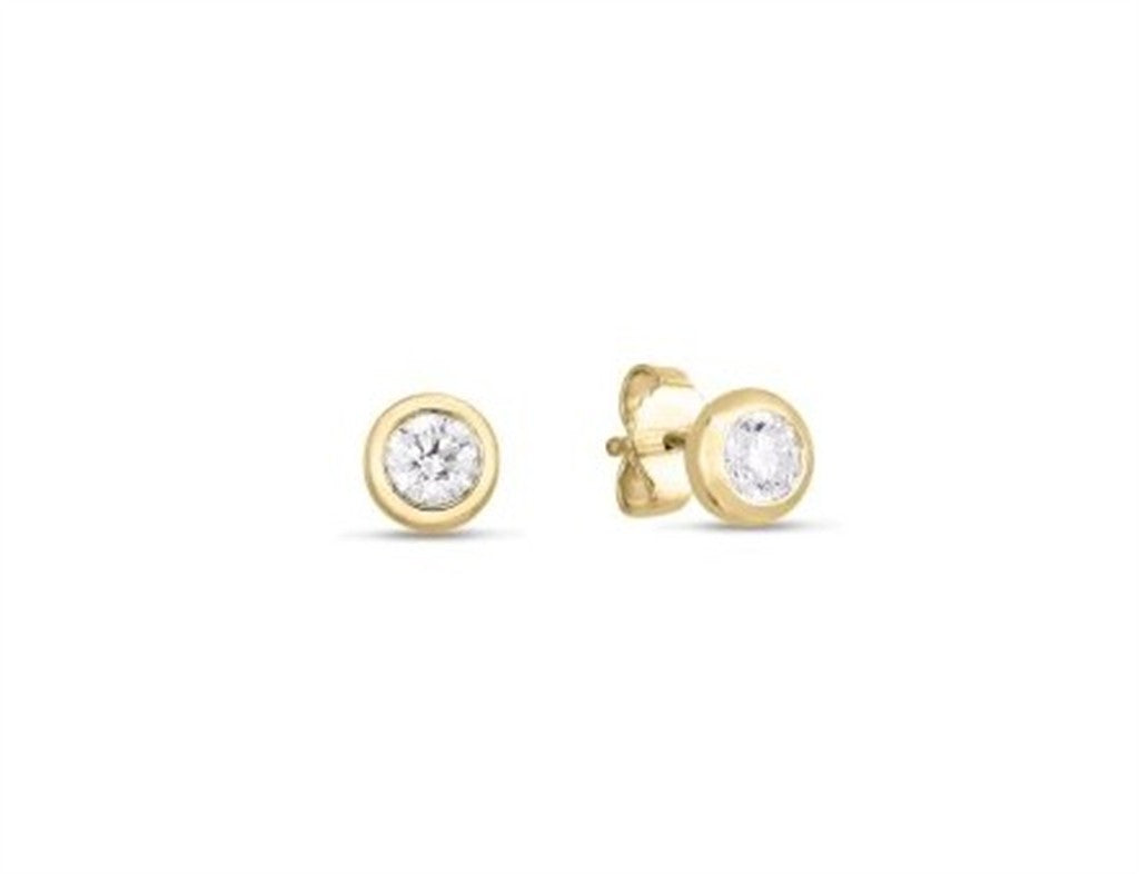 Roberto Coin Classic Diamond Bezel Set Stud Earrings