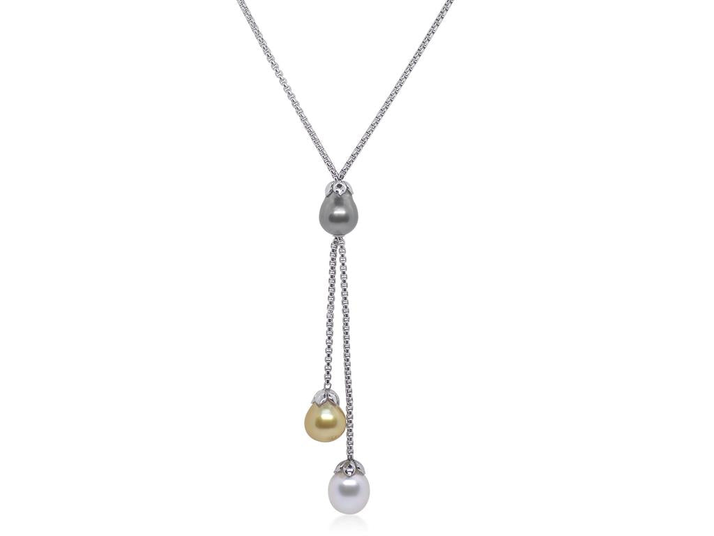 Alor Tri-Colored South Sea Pearl Lariat Necklace