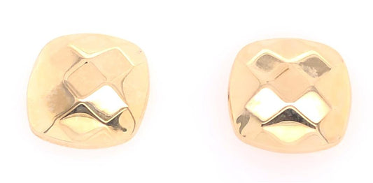 Estate 14k Square Patterned Stud Earrings