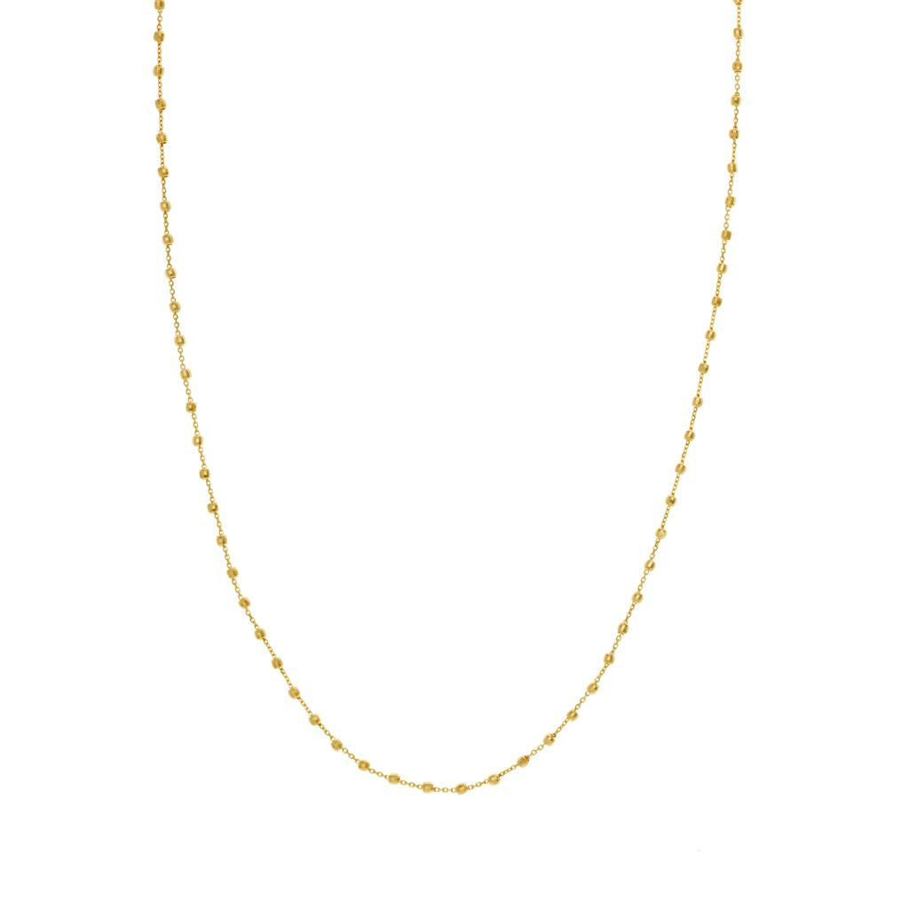 14k Cable Chain With Bead Stations