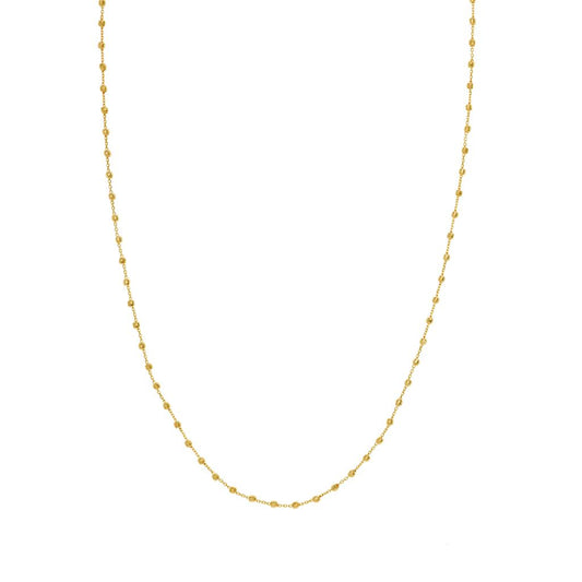 14k Cable Chain With Bead Stations