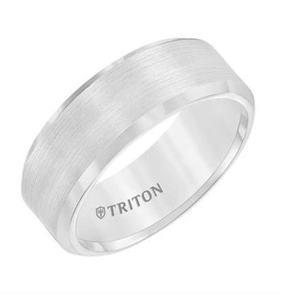 8mm Tungsten Beveled Edge Band