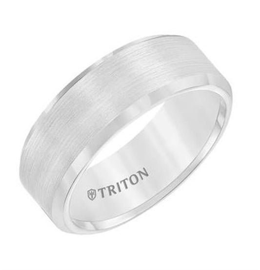 8mm Tungsten Beveled Edge Band