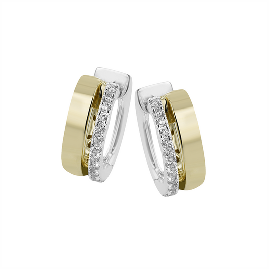 Simon G. 18Kyw Double Row Diamond Hoop Earrings