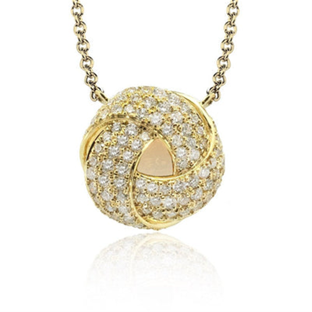 Simon G. 18Ky Round Swirl Diamond Pendant