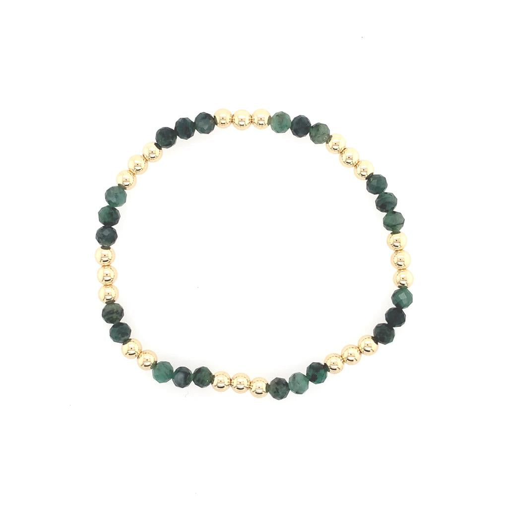 Dee Berkley Labradorite & Gold Bead Station Bracelet