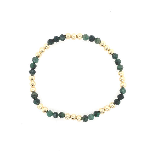 Dee Berkley Labradorite & Gold Bead Station Bracelet