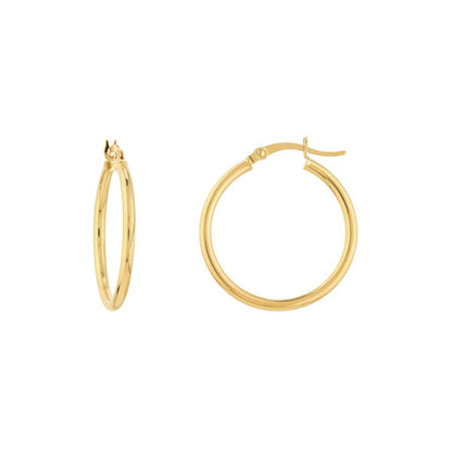 14k Round Tube Hoops 2x25mm