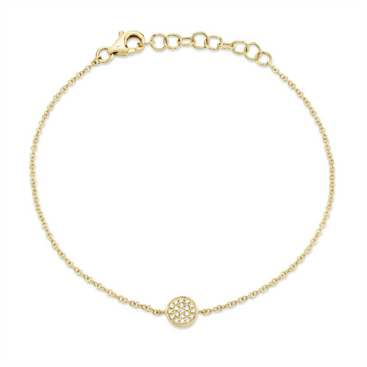 Shy 14Ky Diamond Pave Disc Bracelet