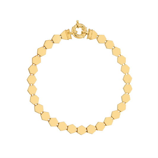 Rolland's Designs 14K Yellow Gold Hexagonal Bracelet