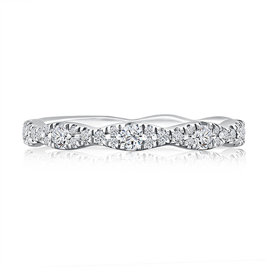 A Jaffe 14K White Gold Diamond Wedding Band