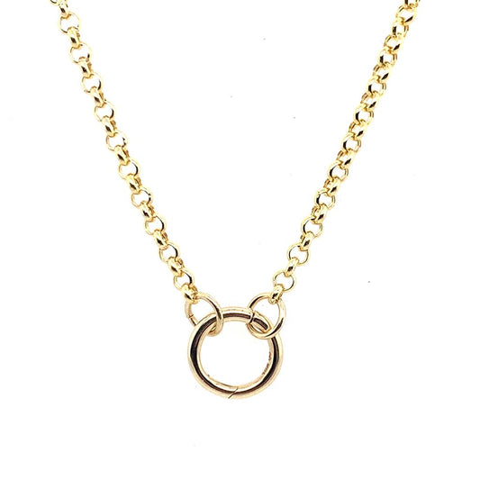 Rolland's Designs Rolo Chain with Round Gold Charm Clip