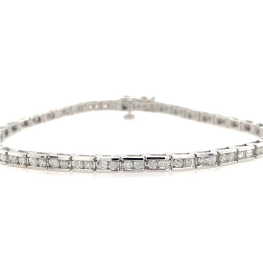 Estate 14K Diamond Channel Set Bracelet