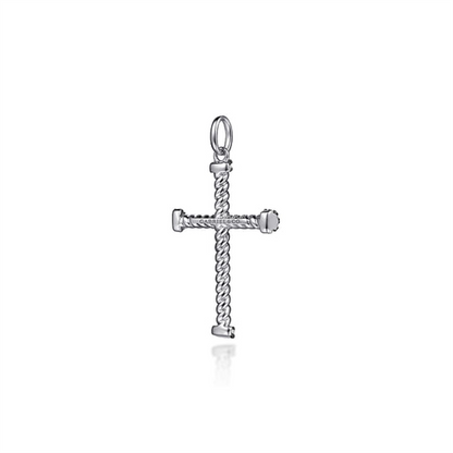Gabriel Sterling Silver & Black Spinel Cross Pendant