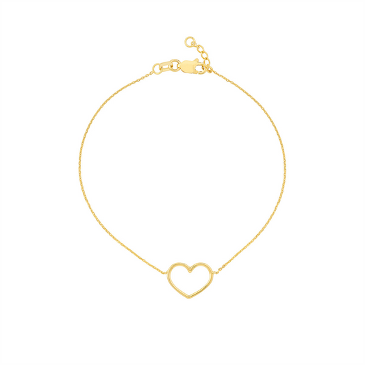 Rolland's Designs 14K Yellow Gold Heart Bracelet