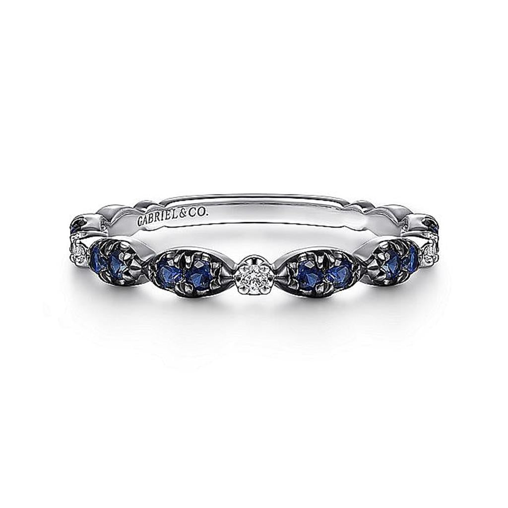 Gabriel 14Kw Sapphire & Diamond Ring