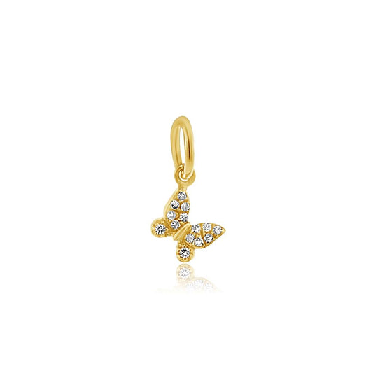 Rolland's Designs 14K Gold Diamond Butterfly Pendant