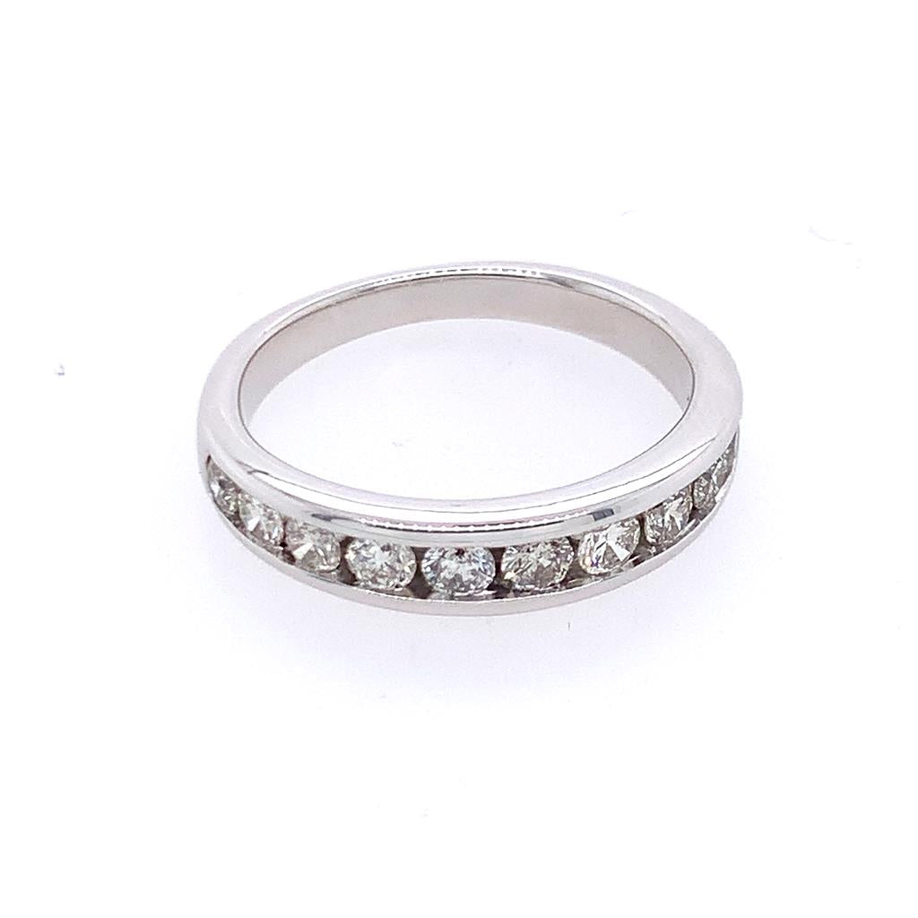 Estate 14K White Gold Diamond Band