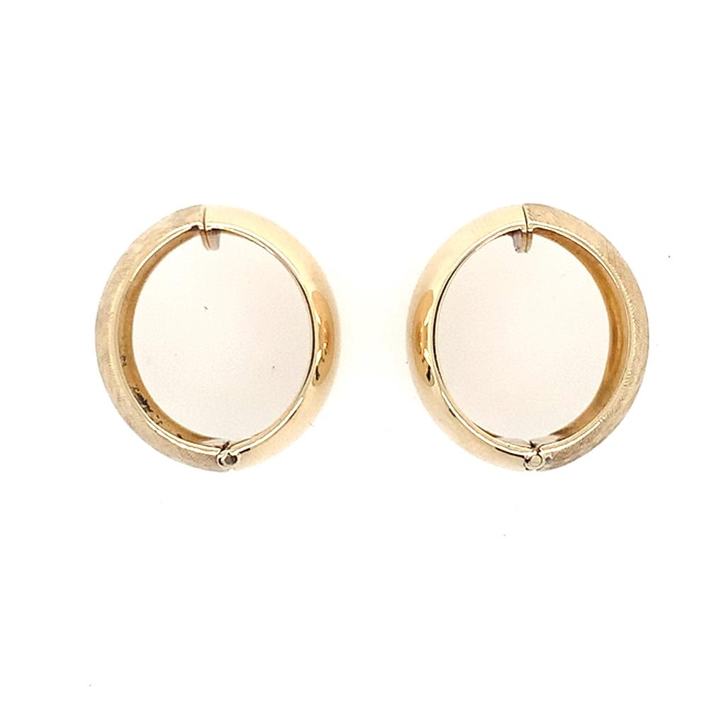 Estate 14K Wide Clip On Earrings
