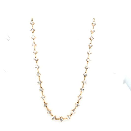 14K Gold Diamond Bar Necklace