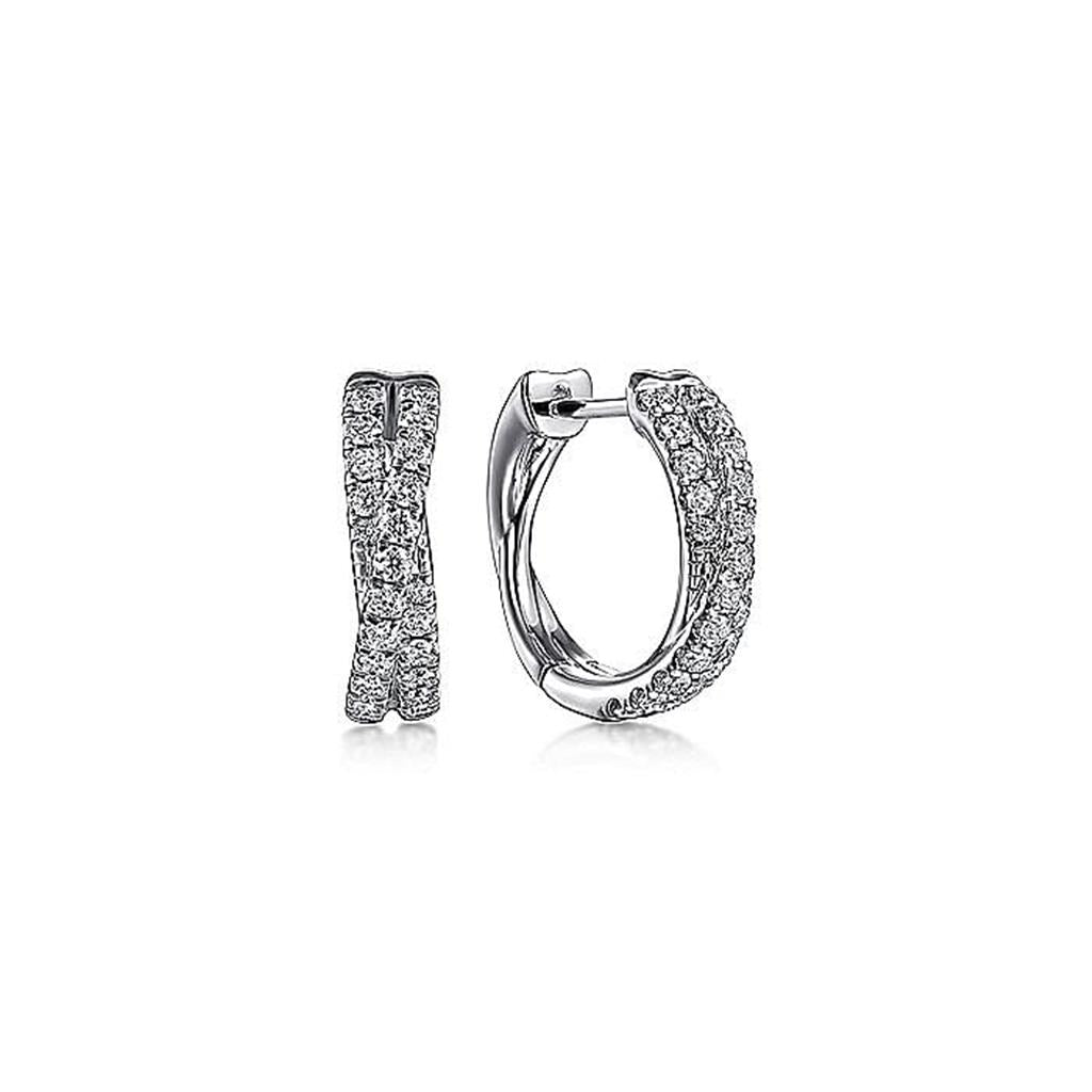 Gabriel Diamond Criss-Cross Hoop Earrings