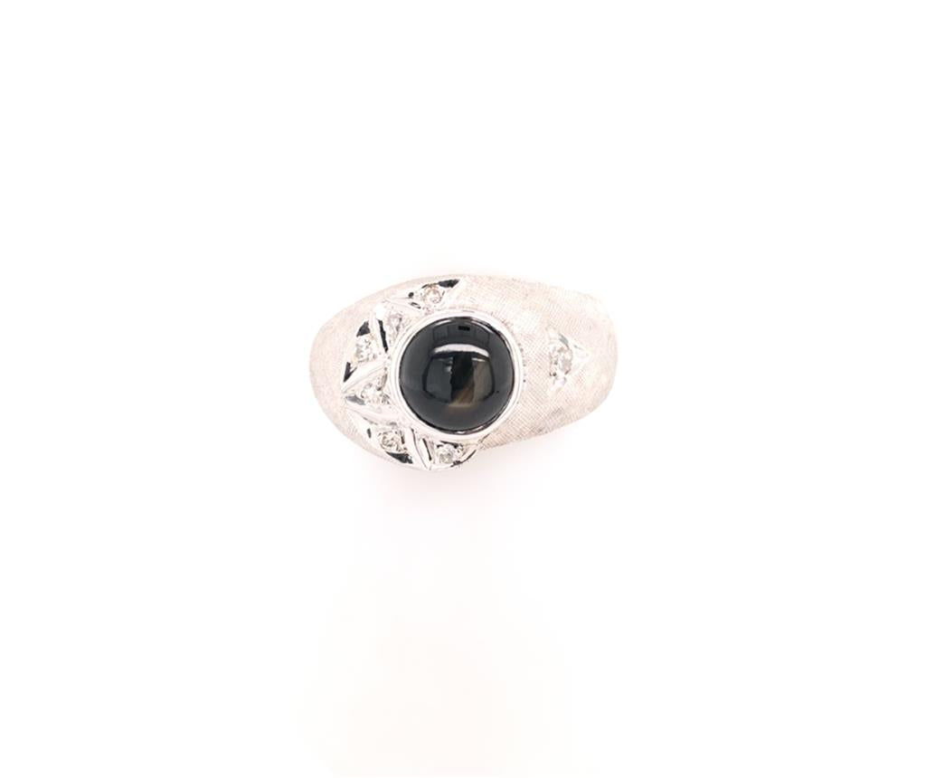 Estate Onyx & Diamond Ring