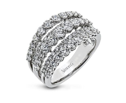 Simon G. Diamond Multi Row Ring