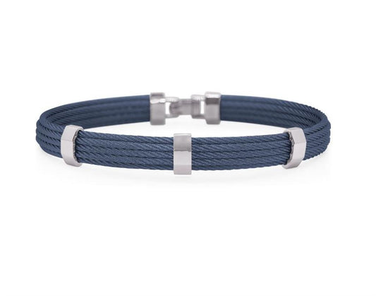 ALOR Blue Cable Triple Station Bracelet