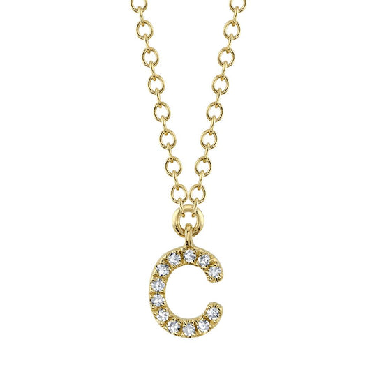 Shy Creation Diamond Initial "C" Necklace