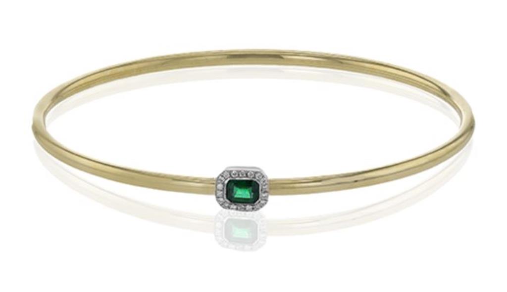 Simon G. Emerald & Diamond Bangle Bracelet