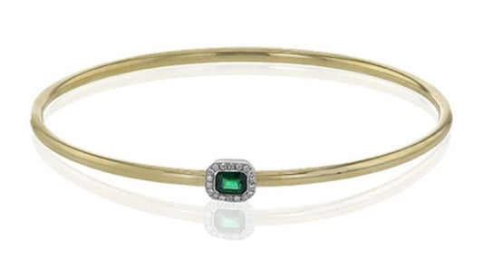 Simon G. Emerald & Diamond Bangle Bracelet