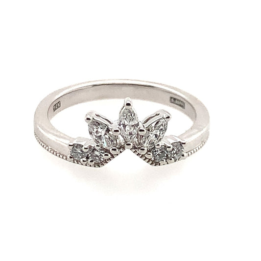 A Jaffee 14K White Gold Diamond Wedding Band