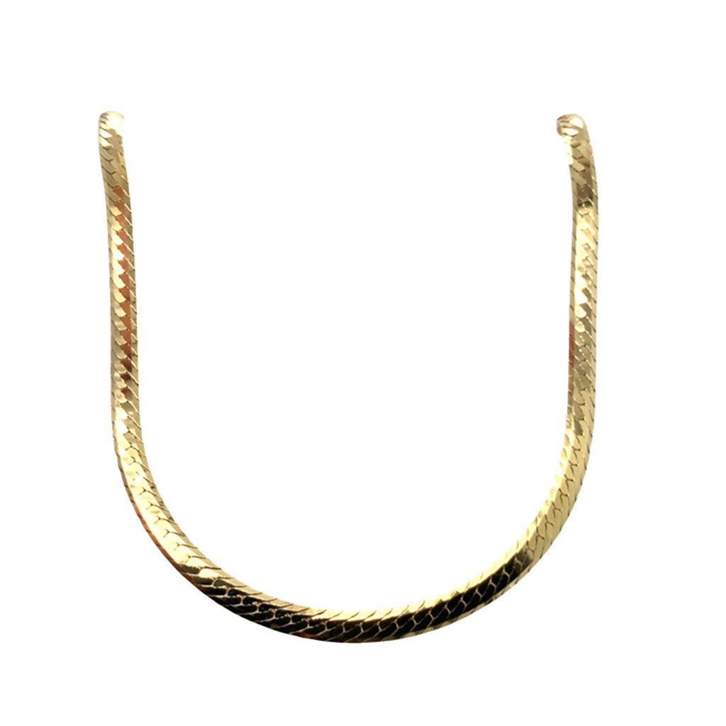 Estate 14K Yellow Gold Herringbone Necklace