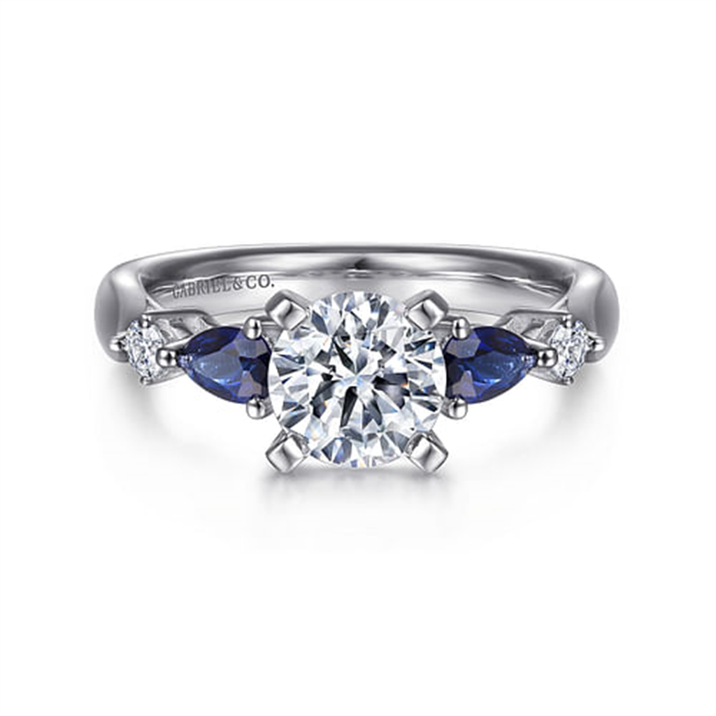 Gabriel Blue Sapphire & Diamond Semi Mount