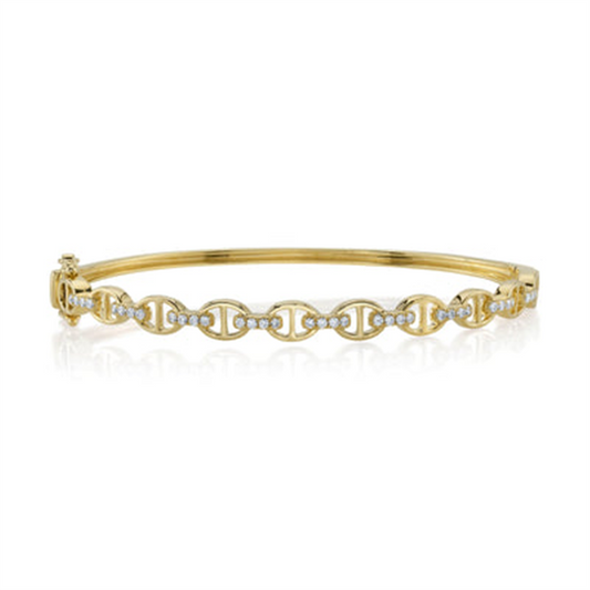 Shy Creation Diamond Link Style Bangle Bracelet