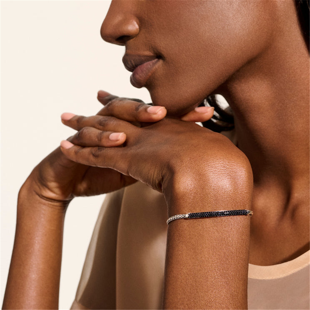 John Hardy Silver Bracelet with Black Sapphire