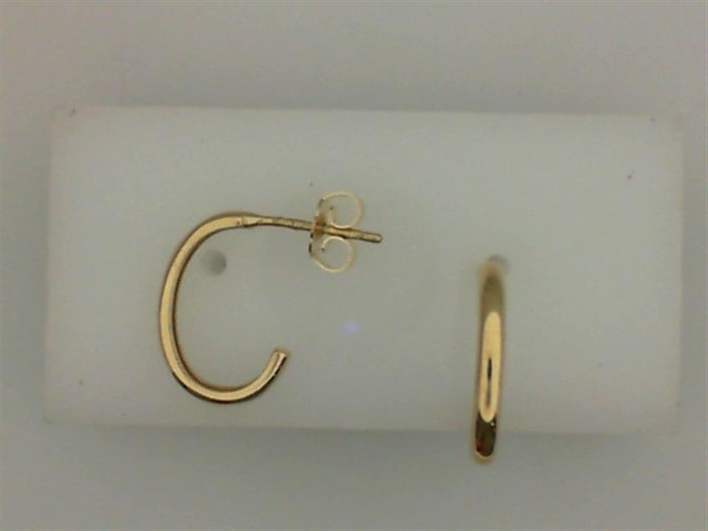 Rolland's Design Gold Large Tube J Hoop Earrings