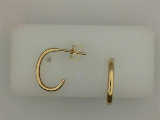 Rolland's Design Gold Large Tube J Hoop Earrings