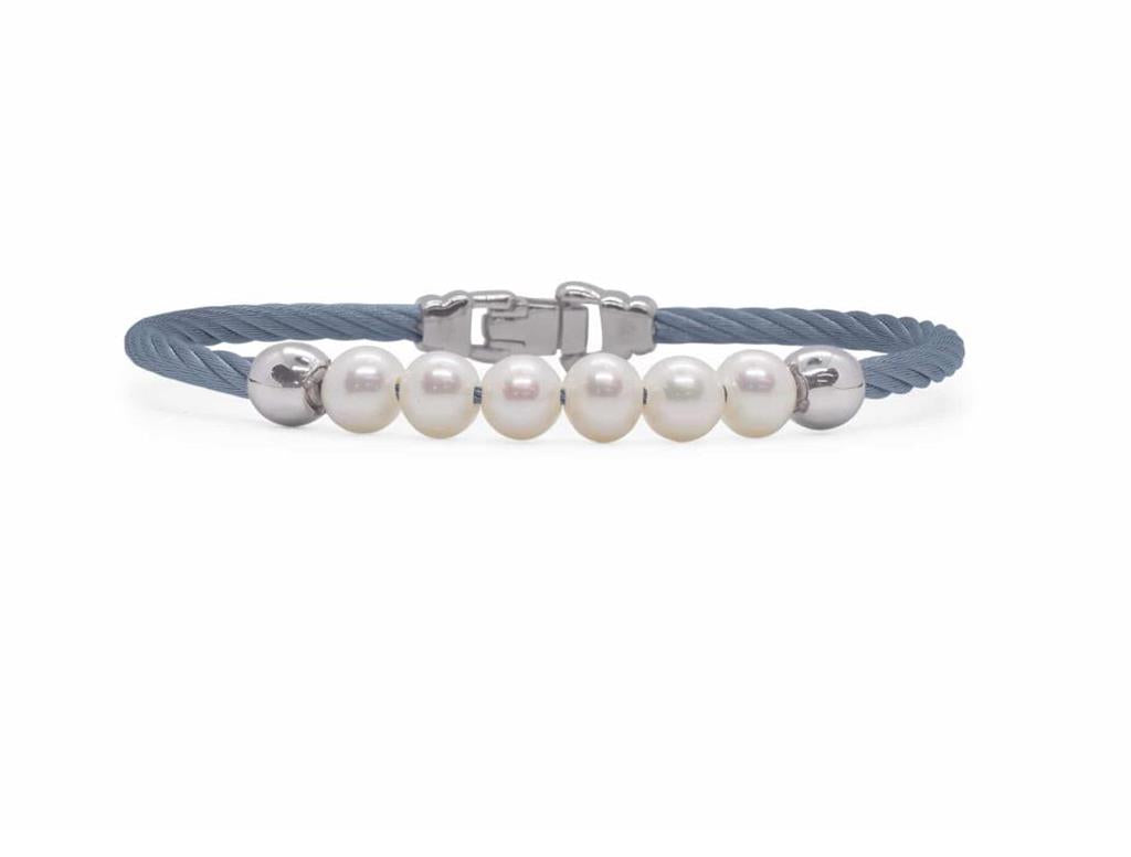 ALOR Pearl and Sterling Silver Cable Bracelet